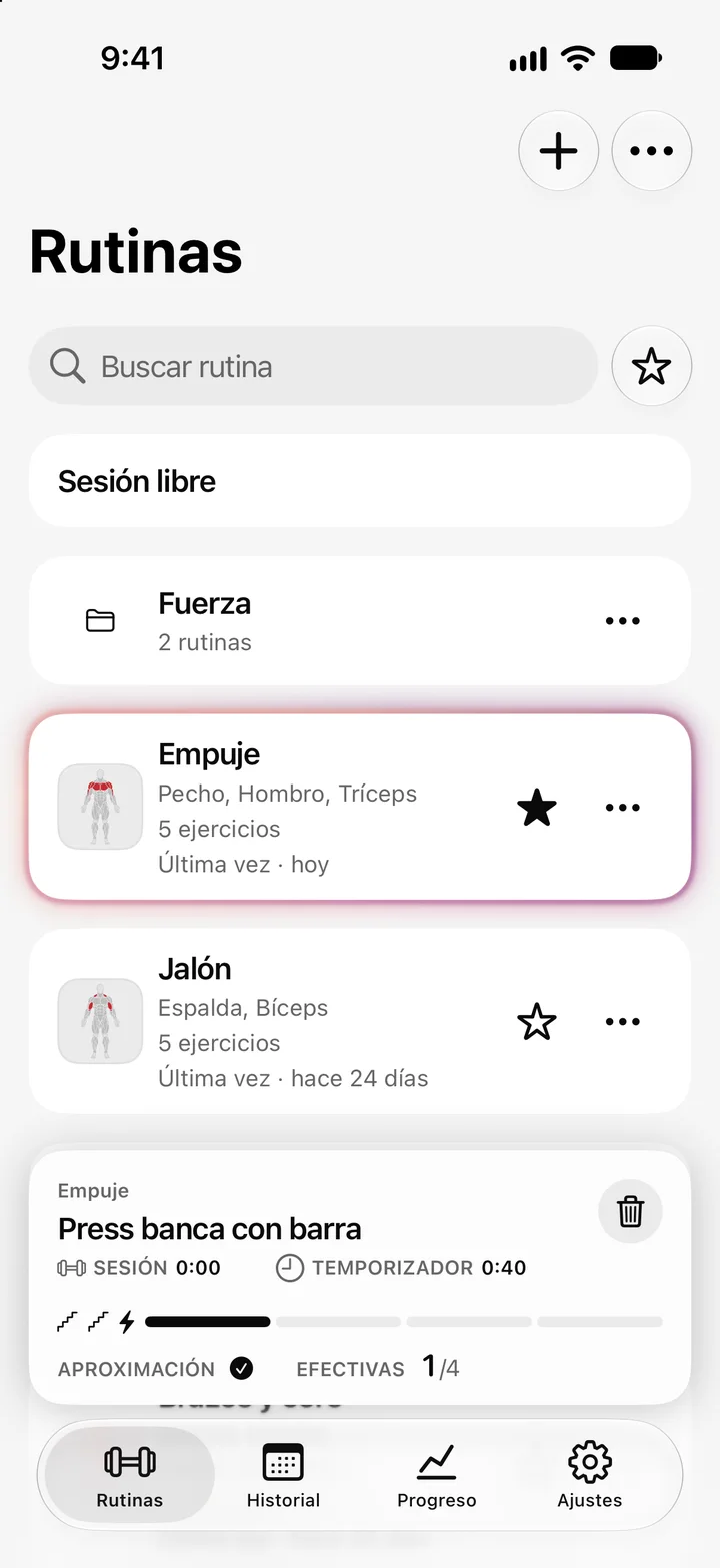 Routine list in Aura.